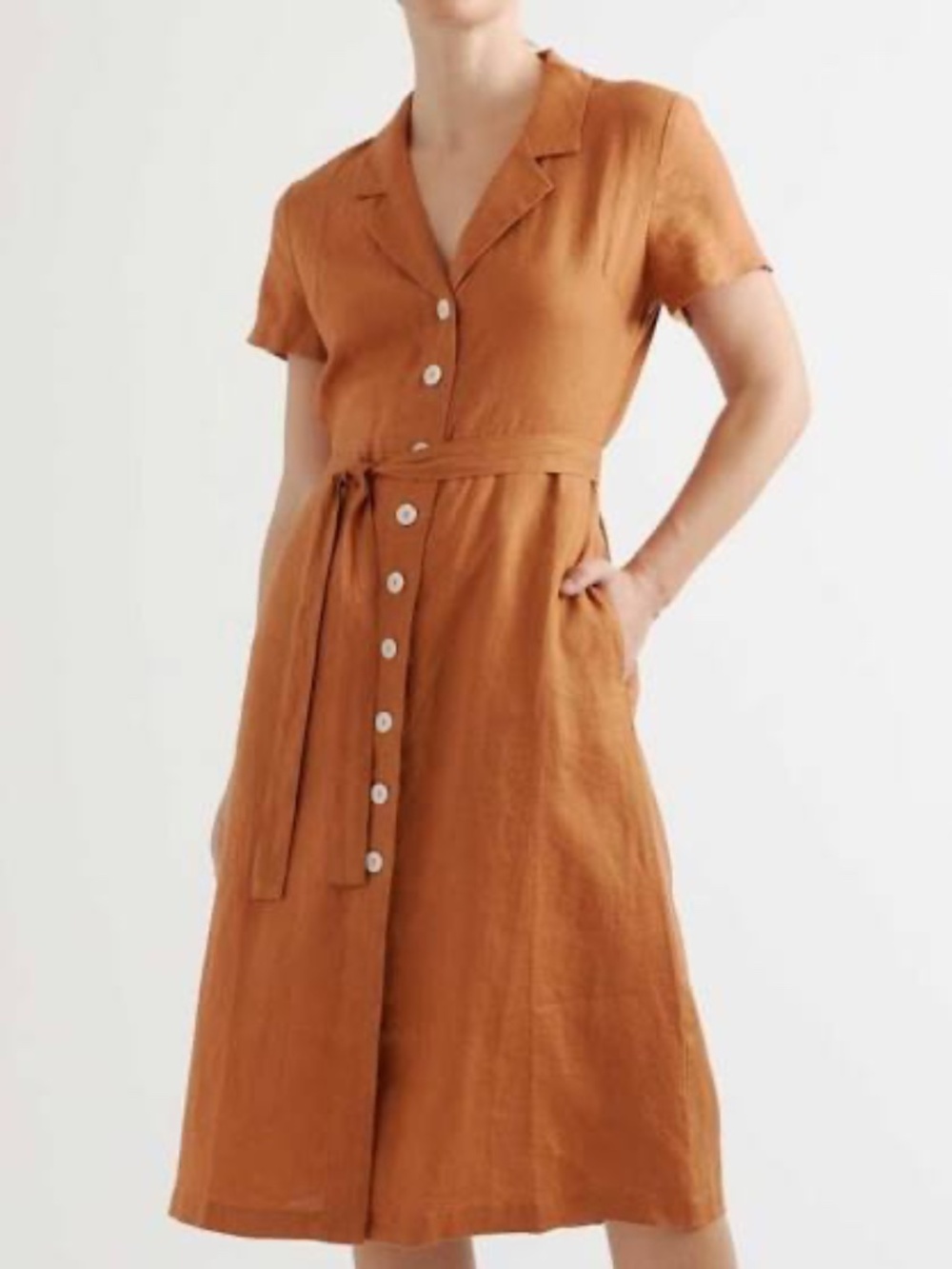 100% European Linen Button Down Dress | Fall Dresses